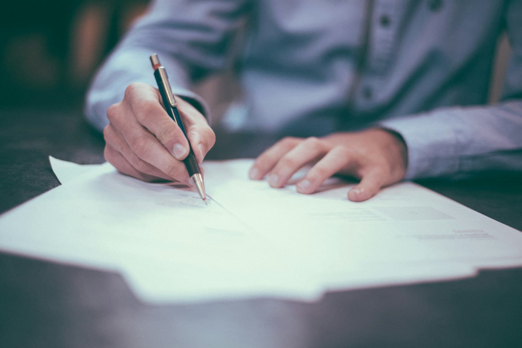 Signing official documents and agreements